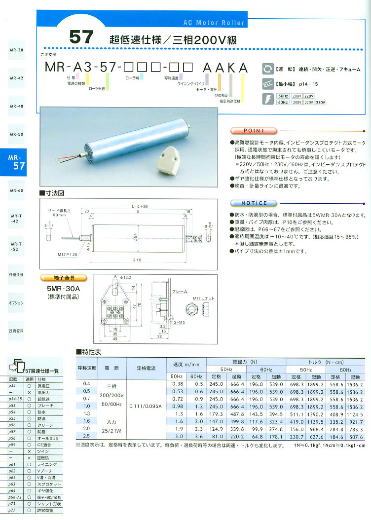 協(xié)和電動(dòng)滾筒MR-A3-57-***-** AAKA
